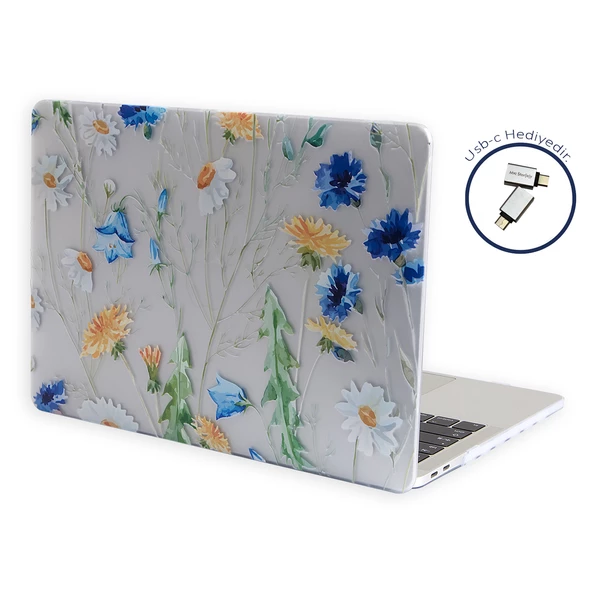 Macbook Air M1 13 inç Kılıf Flower01NL (TouchID'li M1 Air) A2337 A2179 A1932 ile Uyumlu - 8