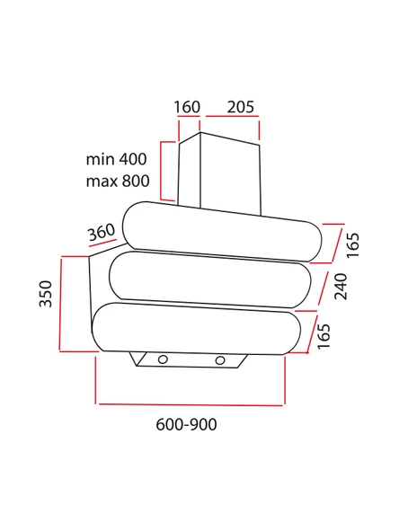 ALVEUS MOD MRC 3008 BEYAZ DOKUNMATİK CAM DAVLUMBAZ - 3