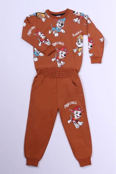 ERKEK ÇOCUK EŞOFMAN TAKIMI KÖPEK BASKILI B53 - Resim 5