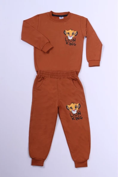 ERKEK ÇOCUK EŞOFMAN TAKIMI SIRT KAPLAN BASKI DETAYLI B51 ürün görseli