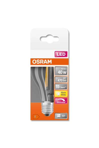 OSRAM LED FLAMENT DİM 4.8W SARI IŞIK E27 - 3