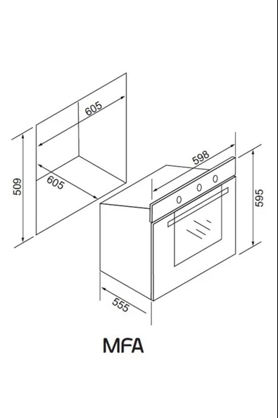 ALVEUS MFA 630 SİYAH ANKASTRE FIRIN - 4