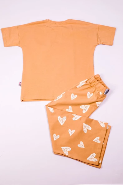 Kız Çocuk Eşofman Takımı Kalp Baskılı İspanyol Paça B31 - 6