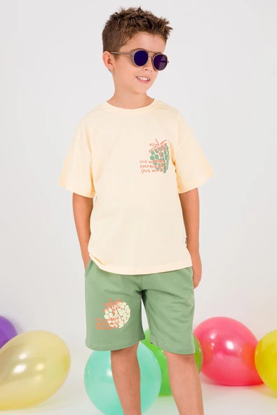 ERKEK ÇOCUK ŞORTLU TAKIM SIRT BASKILI DETAYLI B28 - Resim 5