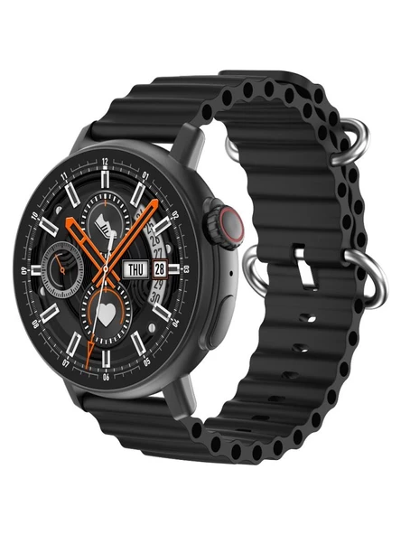 Logia Active 6 Yuvarlak Alüminyum Kasa Spor Akıllı Saat Siyah - 2