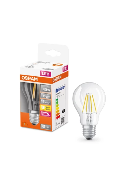 OSRAM LED FLAMENT DİM 4.8W SARI IŞIK E27