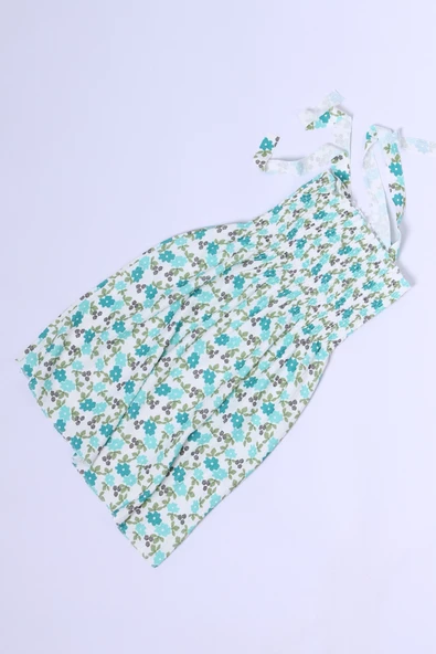 KIZ ÇOCUK ASKILI ELBİSE ÇİÇEK DESENLİ B35 HCM00119 - 12