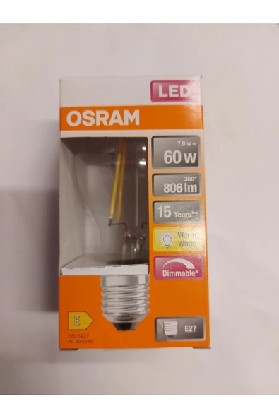 OSRAM LED FLAMENT DİM 7W SARI IŞIK E27 - 4