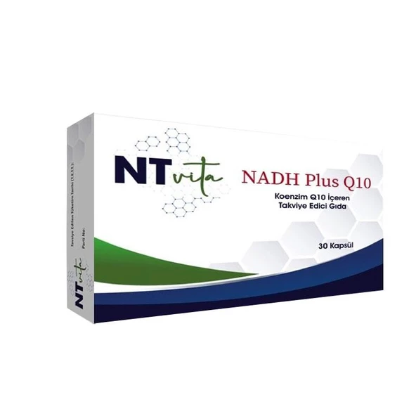 NTVita NADH Plus Q10 Koenzim Q10 içeren Takviye Edici Gıda 30 Kapsül ürün görseli