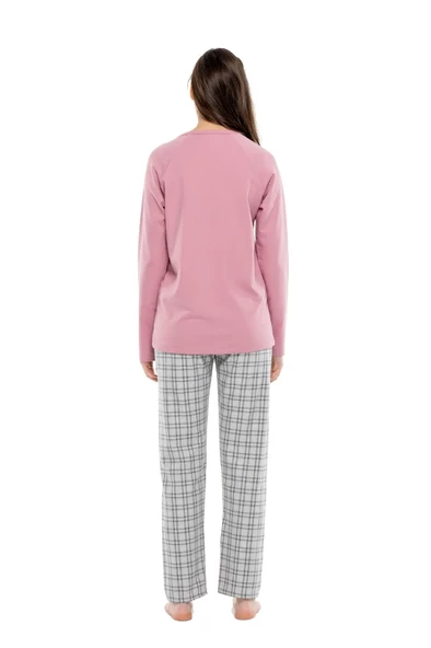 Mod Collection Sıfır Yaka Kareli Bayan Pijama Takım - 12