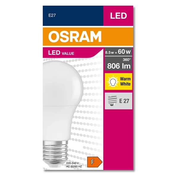 OSRAM LED LAMBA 8.5W SARI IŞIK E27