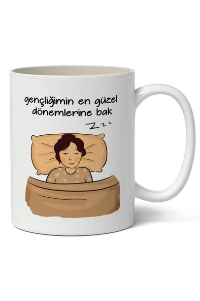 Gençliğimin En Güzel Dönemlerine Bak Baskılı Kupa Bardak Baskılı Kahve Kupa Bardak