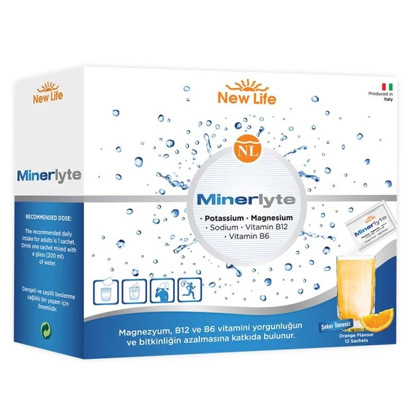 New Life Minerlyte Pottasium Magnesium B12 B6 Saşe 12li ürün görseli