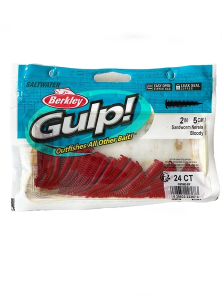 Berkley Gulp Saltwater Sandworm 5cm LRF Silikon Yem - Bloody ürün görseli