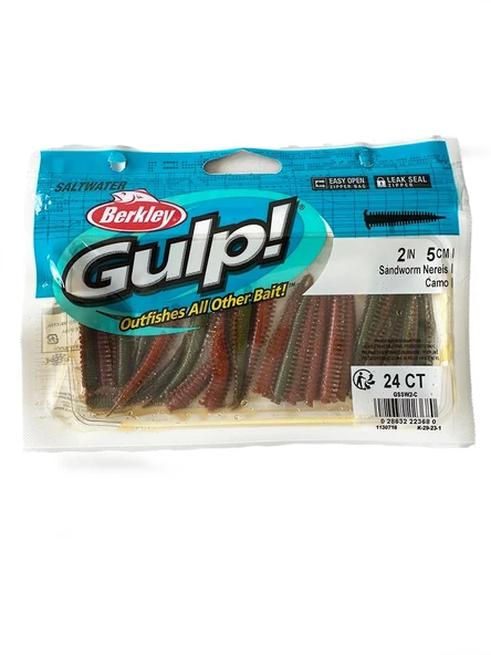 Berkley Gulp Saltwater Sandworm 5cm LRF Silikon Yem - Camo ürün görseli