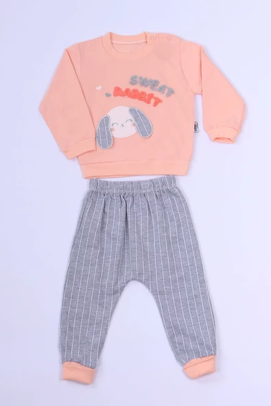 KIZ ÇOCUK EŞOFMAN TAKIMI TAVŞAN BASKILI B82 ürün görseli