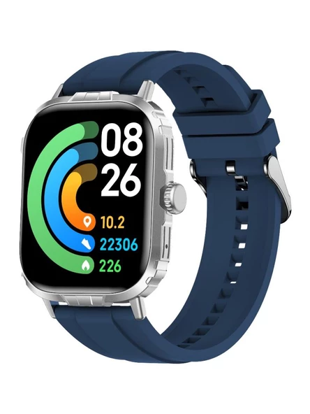 Logia Tech 8 Alüminyum Kasa Spor Silikon Kordon Akıllı Saat Gümüş - 3