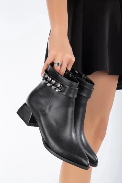 Papuçcity 02995 Kadın Taşlı Topuklu Bot - 7