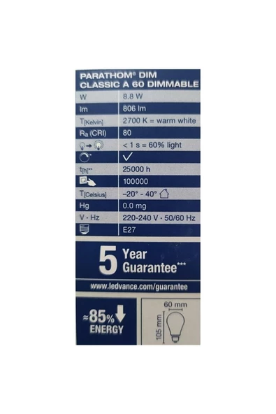 OSRAM LED DİM 8.8W SARI IŞIK E27 - 3