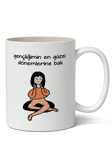 Gençliğimin En Güzel Dönemlerine Bak Baskılı Kupa Bardak Baskılı Kahve Kupa Bardak-2