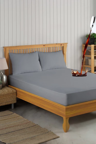 Formeya Set Gri Mikro Fitted Sıvı Geçirmez Alez ve 2 Adet Yastık Alezi (11 Ebat)