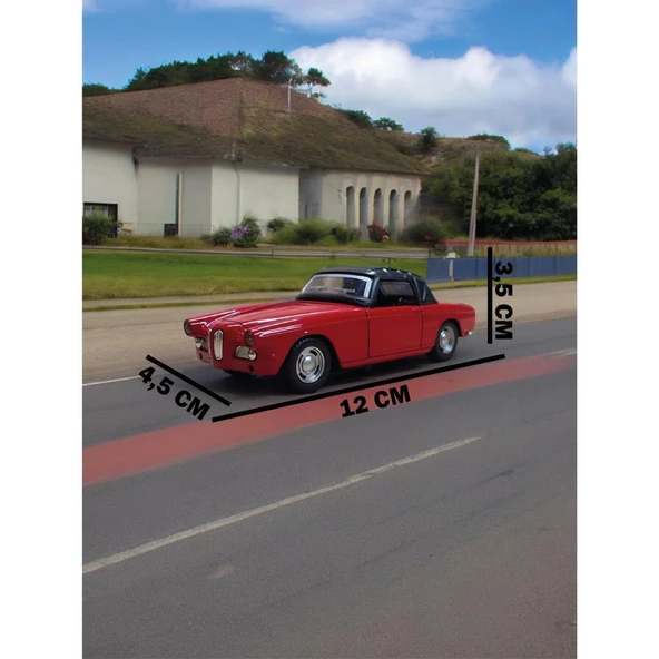 Nostaljik Metal Çek Bırak Araba Kırmızı Kapılar Açılır ( 1/36 Ölçek ) Mod:4 - Resim 3