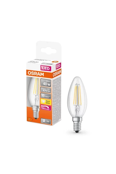 OSRAM LED FLAMENT DİM 4.5W SARI IŞIK E14 - 3