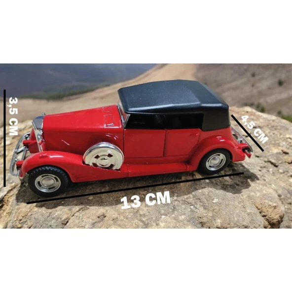 Nostaljik Metal Çek Bırak Araba Kırmızı Kapılar Açılır ( 1/36 Ölçek ) Mod:3 - Resim 3