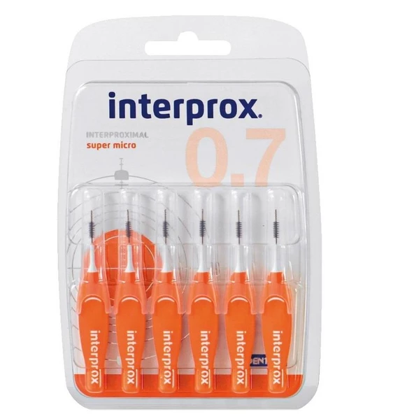 Interprox Interproximal Süper Micro 0.7mm Arayüz Fırçası 6 Adet TURUNCU