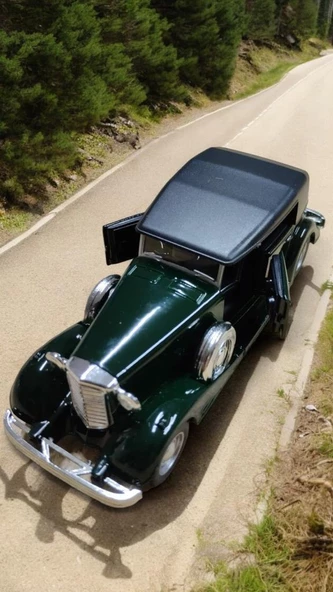 Nostaljik Metal Çek Bırak Araba Yeşil Kapılar Açılır ( 1/36 Ölçek ) ürün görseli