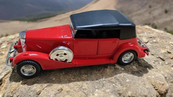 Nostaljik Metal Çek Bırak Araba Kırmızı Kapılar Açılır ( 1/36 Ölçek ) Mod:3 - Resim 5