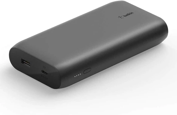 Belkin USB-C PD Powerbank 20K (USB-C + USB Bağlantı Noktalı Hızlı Şarj Taşınabilir Şarj Cihazı, 20000mAh Kapasite, Siyah Teşhir