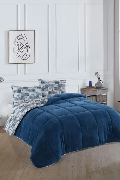 Formeya Çift Kişilik Lüx Wellsoft Yorgan Çift Taraflı Yastık Kılıflı 195x215 cm Yorgan + Yastık Kılıfı Set