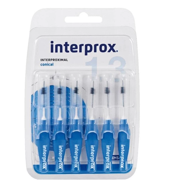 Interprox Interproximal Conical 1.3mm Arayüz Fırçası 6 Adet MAVİ