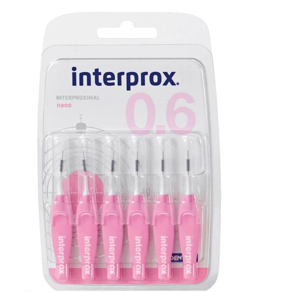 Interprox Interproximal Nano 0.6mm Arayüz Fırçası 6 Adet PEMBE