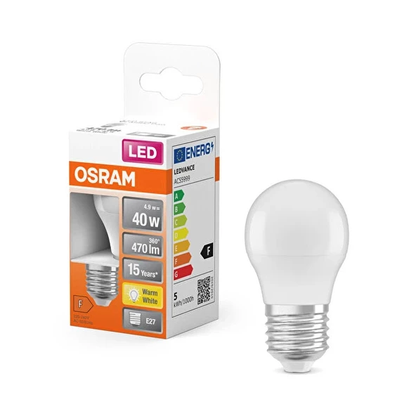 OSRAM TOP AMPÜL 4.9W E27 SARI IŞIK ürün görseli