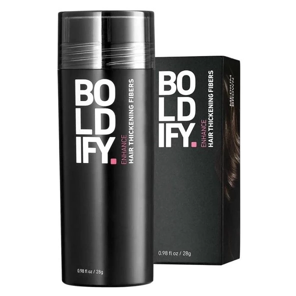 Boldify Saç Dolgunlaştırıcı Fiber, Topik Tozu Orta Kahve 28gr