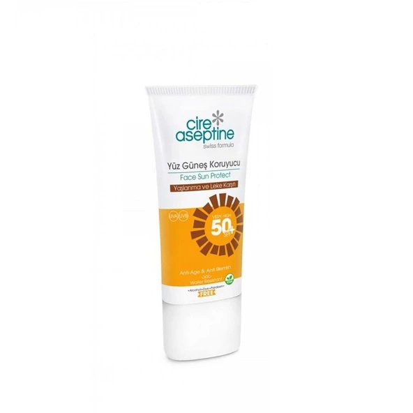 Cire Aseptine Sun Yüz Güneş Koruyucu Spf50+ Yaşlanma ve Leke Karşıtı 50 ml