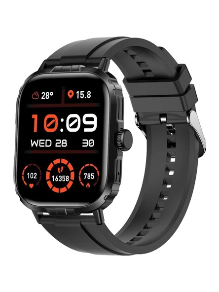 Logia Tech 8 Alüminyum Kasa Spor Silikon Kordon Akıllı Saat Siyah - 3