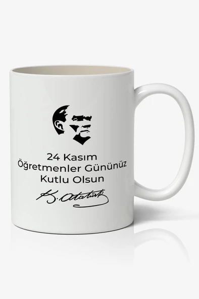 24 Kasım Öğretmenler Günü Tasarımlı Kupa Bardak Baskılı Kahve Kupa Bardak Model 9