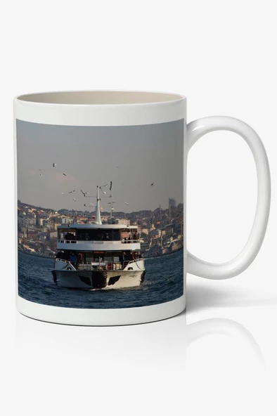 İstanbul Vapur Baskılı Kupa Bardak Baskılı Kahve Kupa Bardak