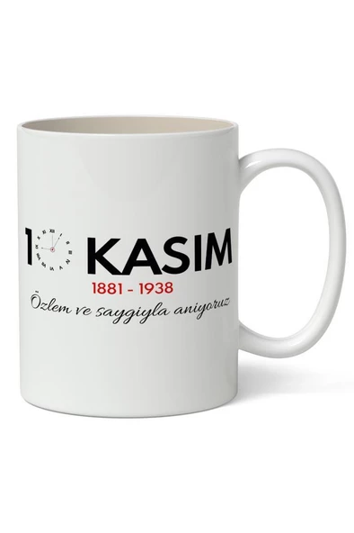 10 Kasım Mustafa Kemal Atatürk Tasarımlı Kupa Bardak Baskılı Kahve Kupa Bardak Model 8