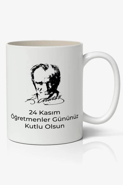24 Kasım Öğretmenler Günü Tasarımlı Kupa Bardak Baskılı Kahve Kupa Bardak Model 10