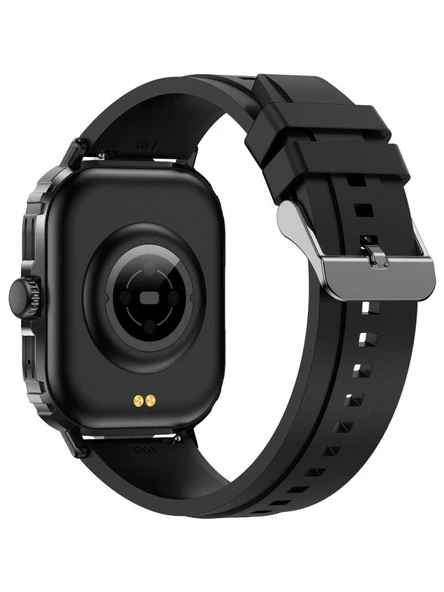 Logia Tech 8 Alüminyum Kasa Spor Silikon Kordon Akıllı Saat Siyah - 4