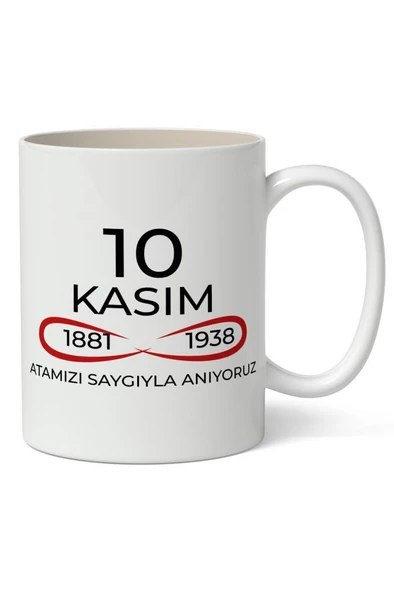 10 Kasım Mustafa Kemal Atatürk Tasarımlı Kupa Bardak Baskılı Kahve Kupa Bardak Model 9