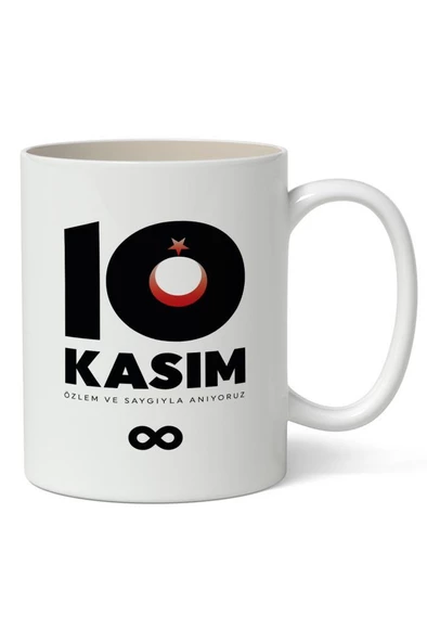 10 Kasım Mustafa Kemal Atatürk Tasarımlı Kupa Bardak Baskılı Kahve Kupa Bardak Model 3 - 2