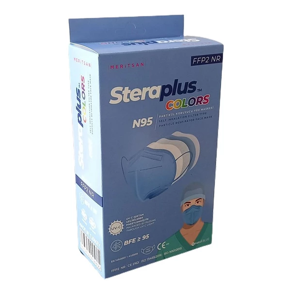 Steraplus Colors FFP2 5 Katmanlı Telli N95 Maske 10'lu - MAVİ