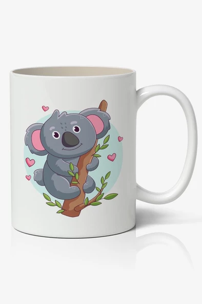 Tatlı Koala Baskılı Kupa Bardak Baskılı Kahve Kupa Bardak
