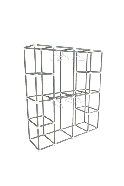 Dzgn Home Geniş Hacimli Çift Askılı Lüks Çelik Profilli Portatif Bez Dolap Gardırop Hangar Boy - Resim 3