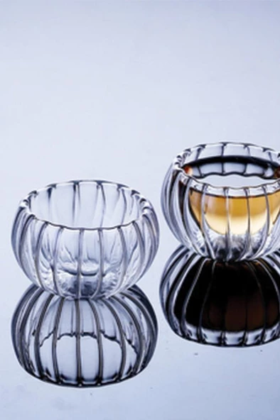 Çift Cidarlı Desenli Cam Çerezlik, Reçellik, Sosluk, Sunumluk Kase 1 Adet - 5